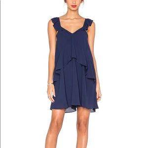 NWT J.O.A. Blue Ruffle Dress